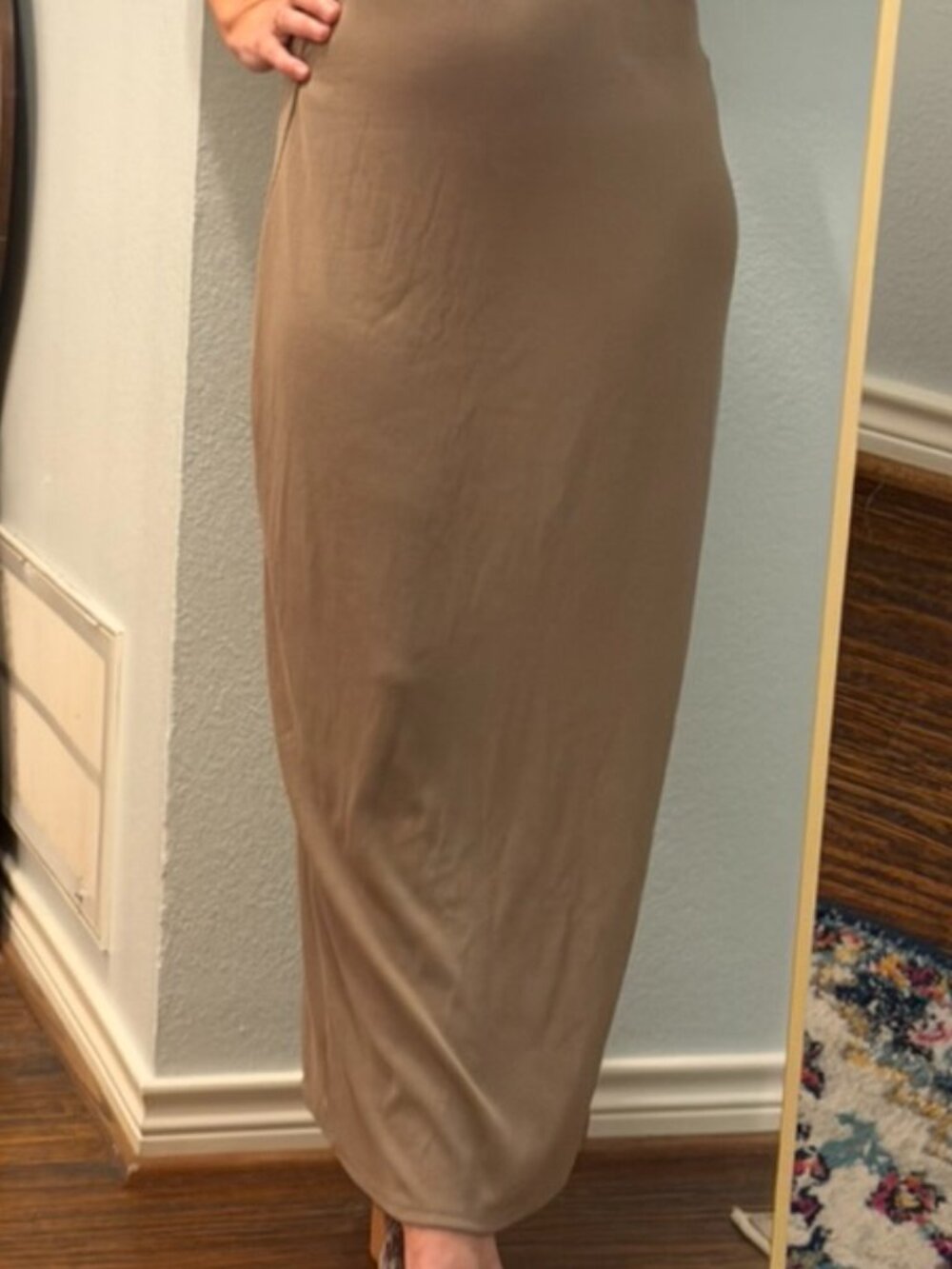 NWT Free People Beach Saturday Night Ribbed Midi Dress Large Taupe - Picture 3 of 11